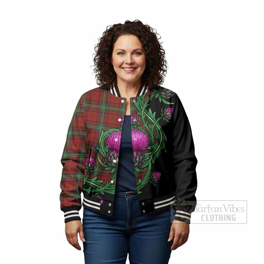 Seton Tartan Baseball Jacket Resilient Scottish Thistle - Tartan Vibes Clothing