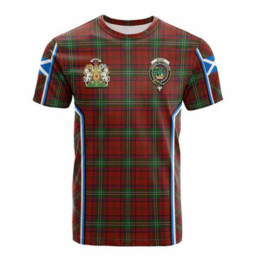 Seton Tartan Crest Cotton T-shirt Scotland Coat of Arm Flag Style