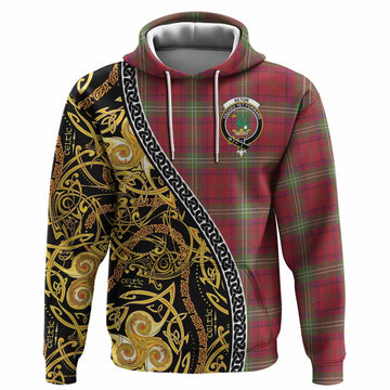 Seton Tartan Crest Hoodie Celtic Knot and Triple Trickle Spiral Symbols