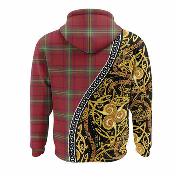 Seton Tartan Crest Hoodie Celtic Knot and Triple Trickle Spiral Symbols