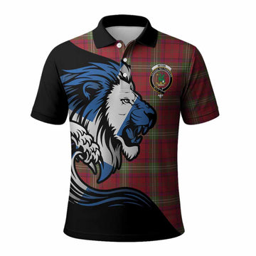 Seton Tartan Crest Polo Shirt Scottish Golden Lions Wave Flow