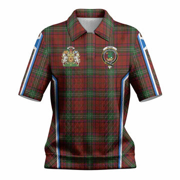 Seton Tartan Crest Women’s Polo Sweater Top Scotland Coat of Arm Flag Style