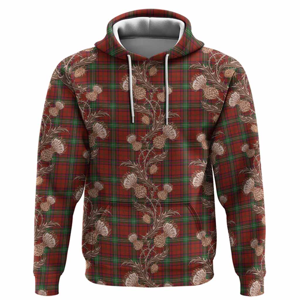Seton Tartan Hoodie Seamless Scottish Thistle Flowers