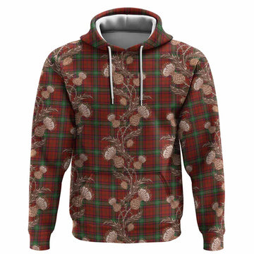 Seton Tartan Hoodie Seamless Scottish Thistle Flowers