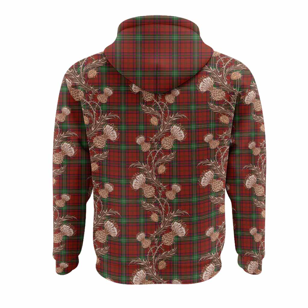 Seton Tartan Hoodie Seamless Scottish Thistle Flowers