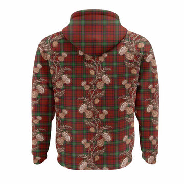 Seton Tartan Hoodie Seamless Scottish Thistle Flowers