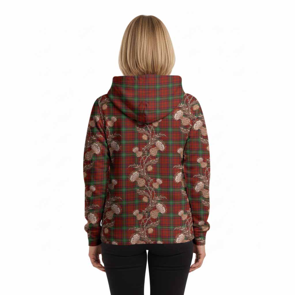 Seton Tartan Hoodie Seamless Scottish Thistle Flowers