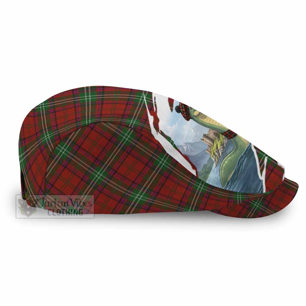 Seton Tartan Loch Ness Monster Scottish Heritage Art Flat Cap, Jeff Cap