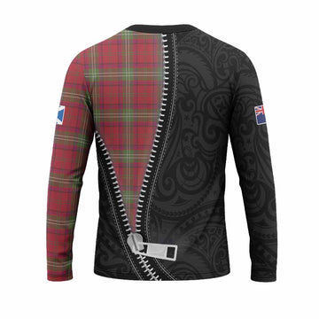Seton Tartan Long Sleeve T-Shirt New Zealand Pattern Unique Zipper Stylized