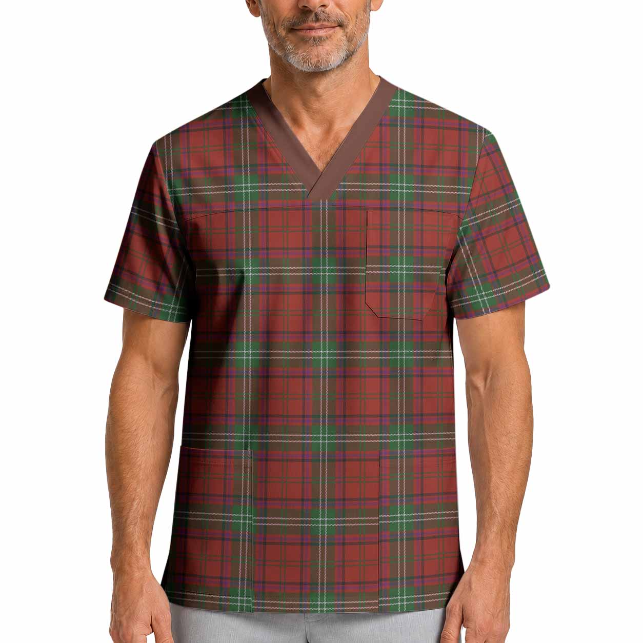 Seton Tartan Scrub Top XL - Tartan Vibes Clothing