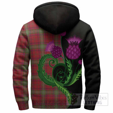 Seton Tartan Sherpa Hoodie Traditional Scottish Thistle