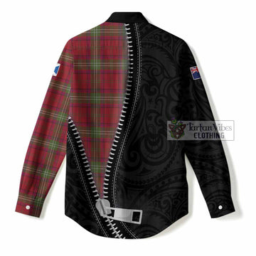 Seton Tartan Women Casual Shirt New Zealand Pattern Unique Zipper Stylized