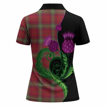 Seton Tartan Women Polo Shirt Traditional Scottish Thistle