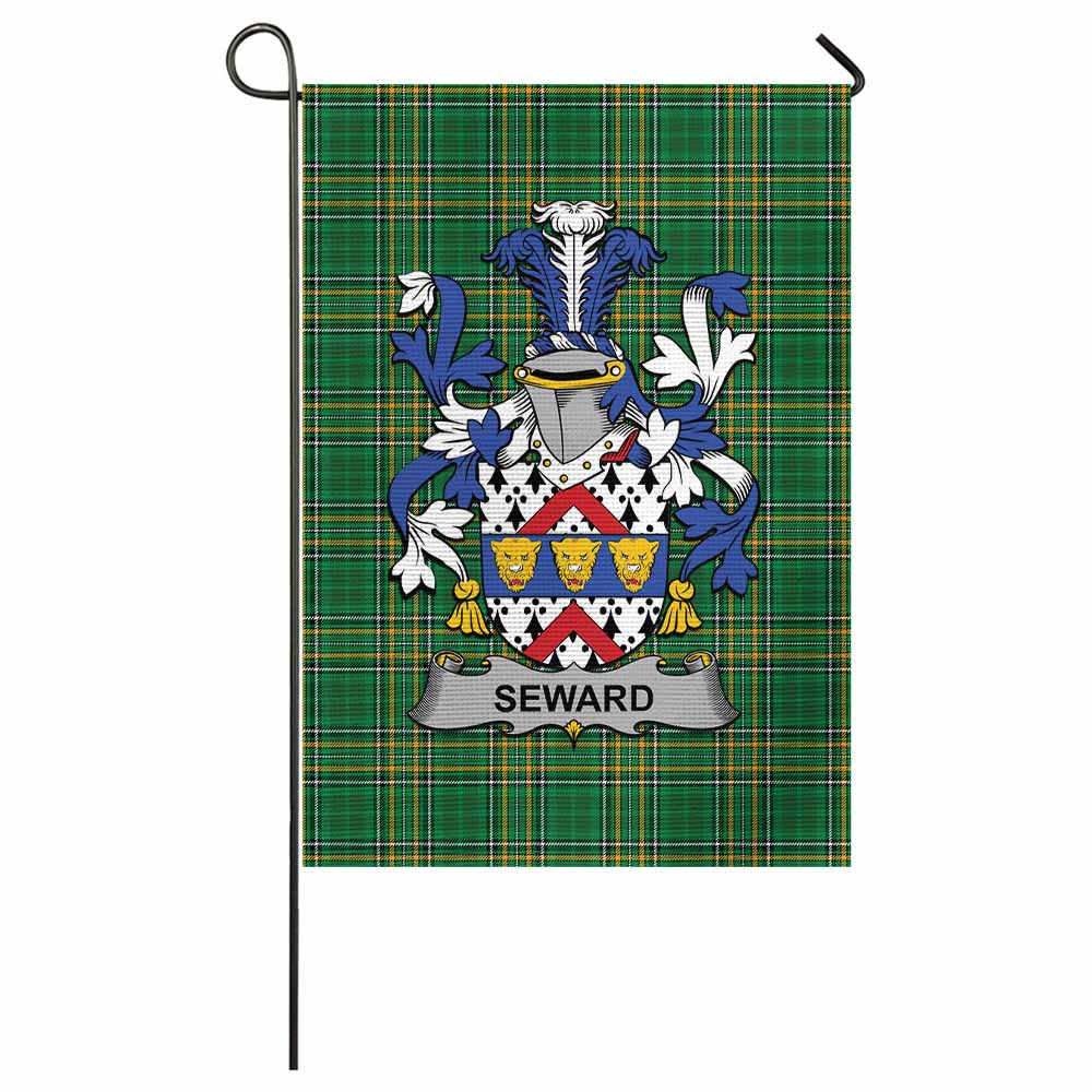 Seward Irish Clan Tartan Flag with Coat of Arms