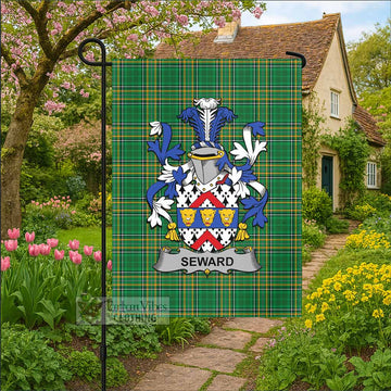 Seward Irish Clan Tartan Garden Flag with Coat of Arms