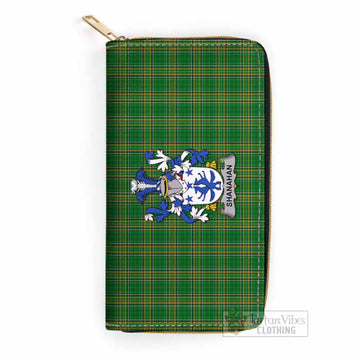 Shanahan Irish Clan Tartan Women's Leather Wallet with Coat of Arms