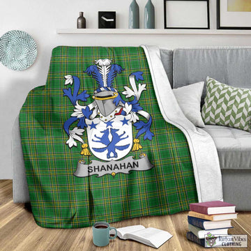 Shanahan Irish Clan Tartan Blanket with Coat of Arms - Tartan Vibes Clothing