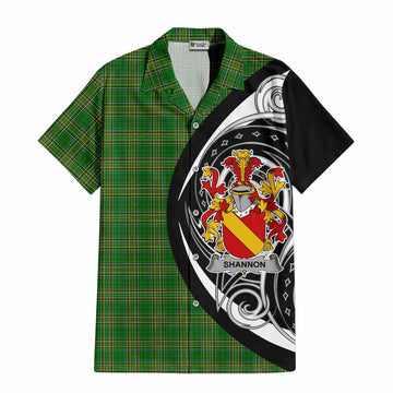 Tartan Vibes Clothing Shannon Irish Clan Short Sleeve Button Shirt Celtic Circle Style