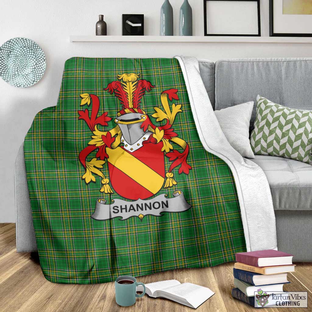 Shannon Irish Clan Tartan Blanket with Coat of Arms - Tartan Vibes Clothing