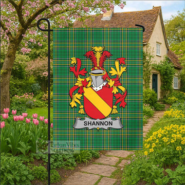 Shannon Irish Clan Tartan Garden Flag with Coat of Arms