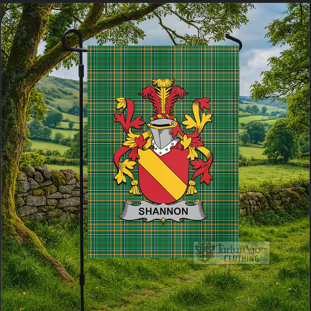 Shannon Irish Clan Tartan Flag with Coat of Arms