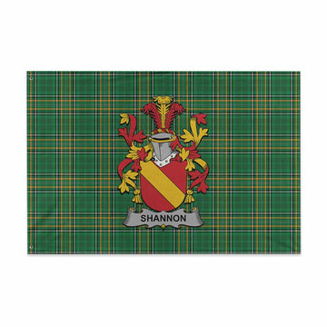 Shannon Irish Clan Tartan House Flag with Coat of Arms