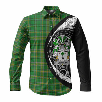 Sharkey Irish Clan Long Sleeve Button Shirt Celtic Circle Style Men's Shirt S - Tartan Vibes Clothing