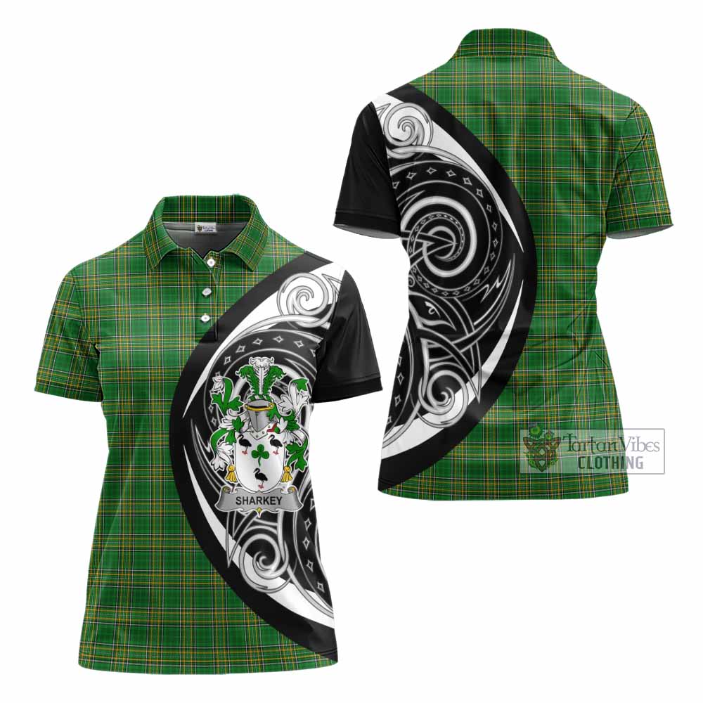 Sharkey Irish Clan Women's Polo Shirt Celtic Circle Style - Tartan Vibes Clothing