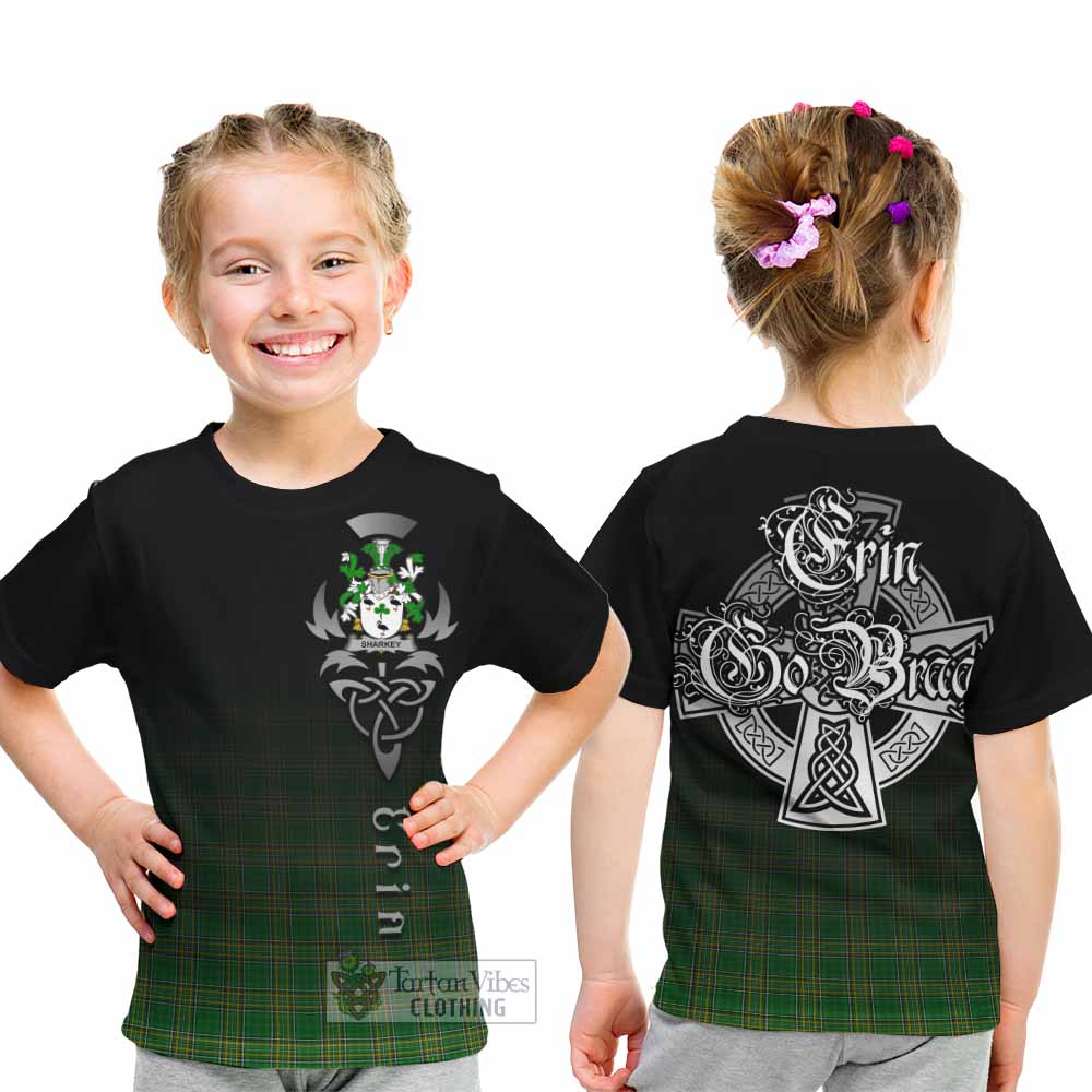 Sharkey Irish Clan Kid T-Shirt with Coat of Arms Erin Go Bragh Celtic Inspired - Tartan Vibes Clothing