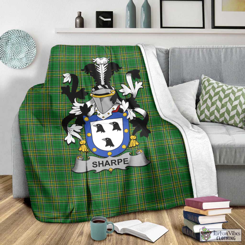 Sharpe Irish Clan Tartan Blanket with Coat of Arms - Tartan Vibes Clothing