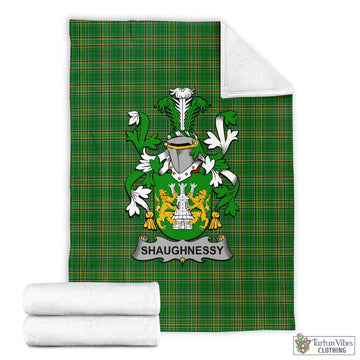 Shaughnessy Irish Clan Tartan Blanket with Coat of Arms X-Large 59 x 79 inches 150 x 200 cm - Tartan Vibes Clothing