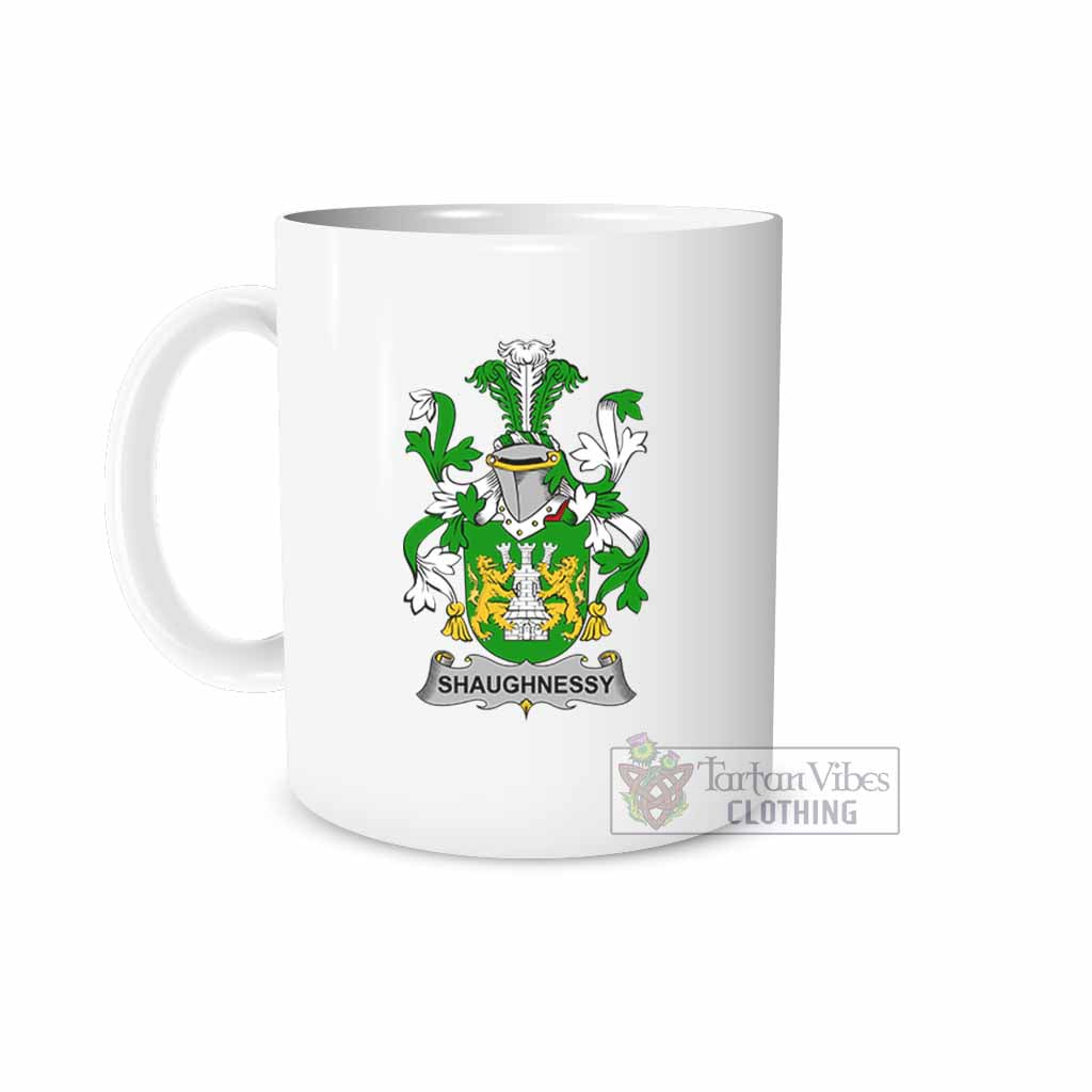 Shaughnessy Irish Clan Coat of Arms Ceramic Mug White - 2D-tartanvibesclothing