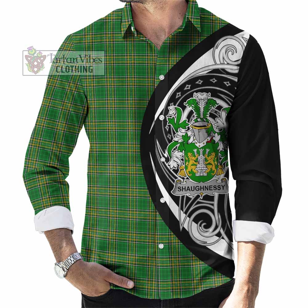Shaughnessy Irish Clan Long Sleeve Button Shirt Celtic Circle Style - Tartan Vibes Clothing
