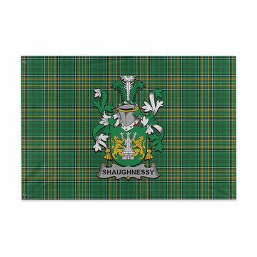 Tartan Vibes Clothing Shaughnessy Irish Clan Tartan House Flag with Coat of Arms