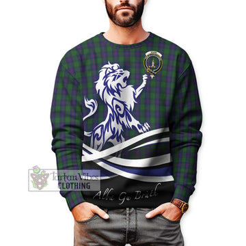 Shaw Tartan Sweatshirt with Alba Gu Brath Regal Lion Emblem Unisex - Tartanvibesclothing Shop