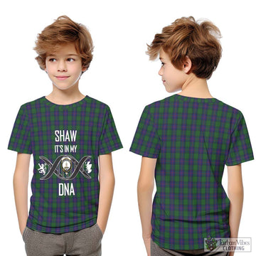 Shaw Tartan Kid T-Shirt with Family Crest DNA In Me Style Youth XL Size14 - Tartanvibesclothing Shop