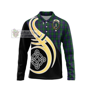 Shaw Tartan Long Sleeve Polo Shirt with Family Crest and Celtic Symbol Style Unisex - Tartan Vibes Clothing