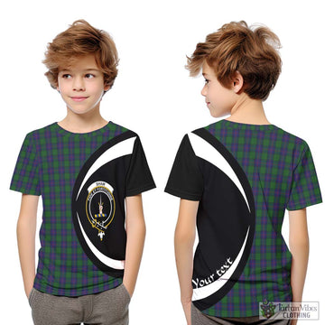 Shaw Tartan Kid T-Shirt with Family Crest Circle Style Youth XL Size14 - Tartan Vibes Clothing
