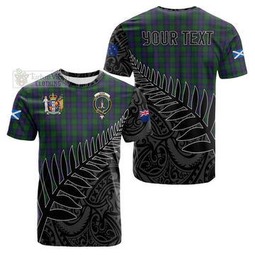Shaw Crest Tartan Cotton T-shirt with New Zealand Silver Fern Half Style
