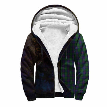 Shaw Tartan Family Crest Sherpa Hoodie Alba Gu Brath Be Brave Lion Ancient Style