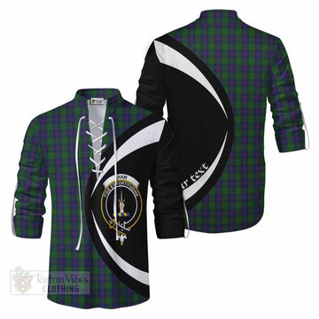 Tartan Vibes Clothing Shaw Tartan Ghillie Kilt Shirt with Family Crest Circle Style