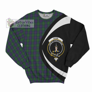 Shaw Tartan Sweatshirt with Family Crest Circle Style Unisex - Tartan Vibes Clothing