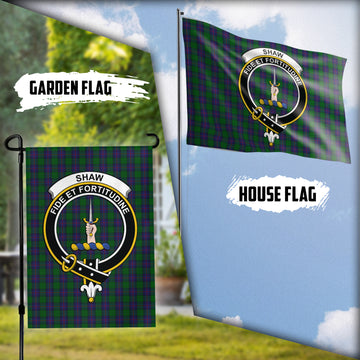Shaw Tartan Flag with Family Crest