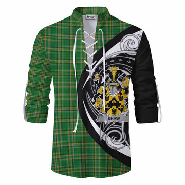 Tartan Vibes Clothing Shaw Irish Clan Ghillie Kilt Shirt Celtic Circle Style