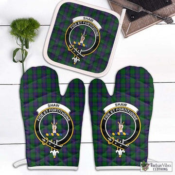 Shaw Tartan Combo Oven Mitt & Pot-Holder with Family Crest Combo 1 Oven Mitt & 1 Pot-Holder White - Tartan Vibes Clothing