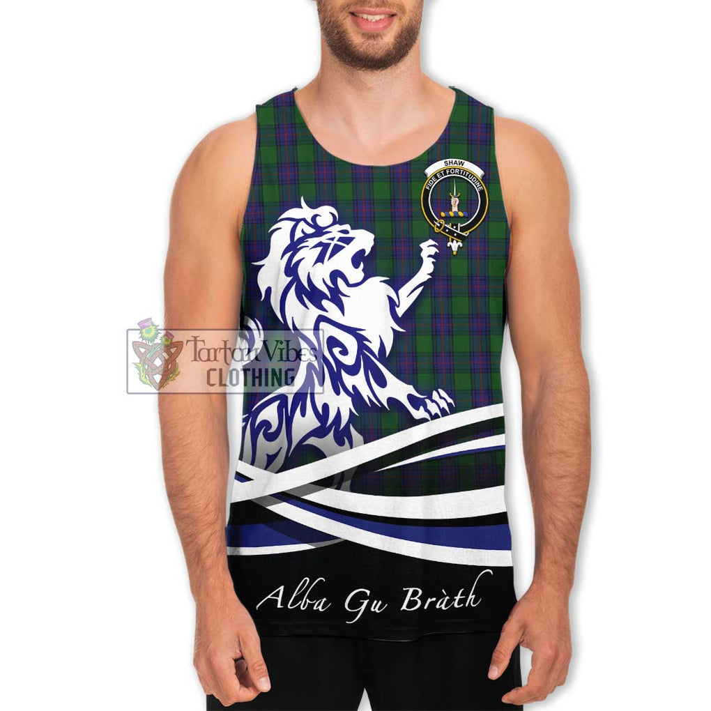 Shaw Tartan Men's Tank Top with Alba Gu Brath Regal Lion Emblem Men - Tartanvibesclothing Shop