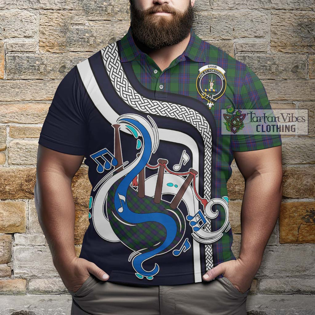 Tartan Vibes Clothing Shaw Tartan Polo Shirt with Epic Bagpipe Style
