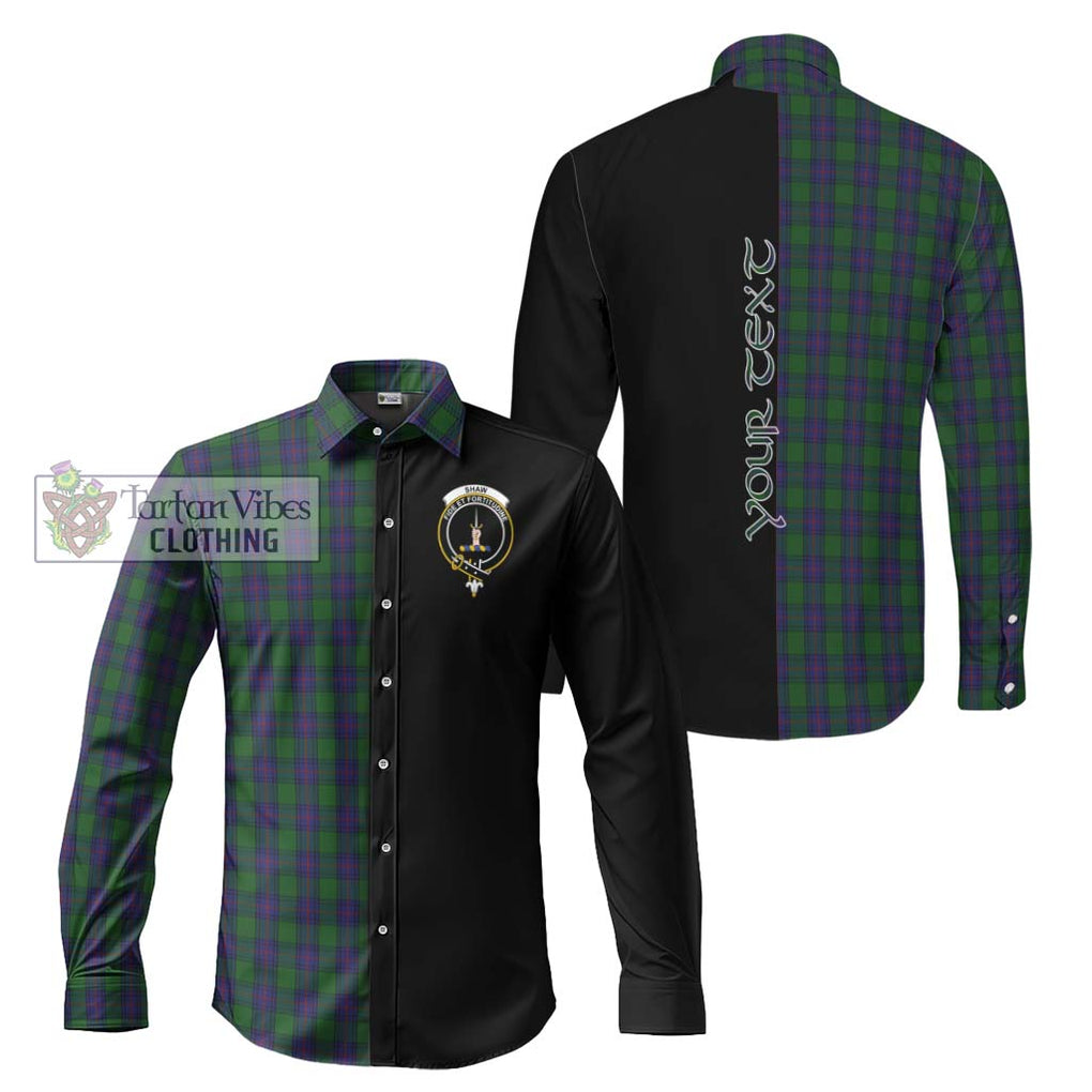 Shaw Tartan Long Sleeve Button Shirt with Family Crest and Half Of Me Style Men's Shirt S - Tartanvibesclothing Shop