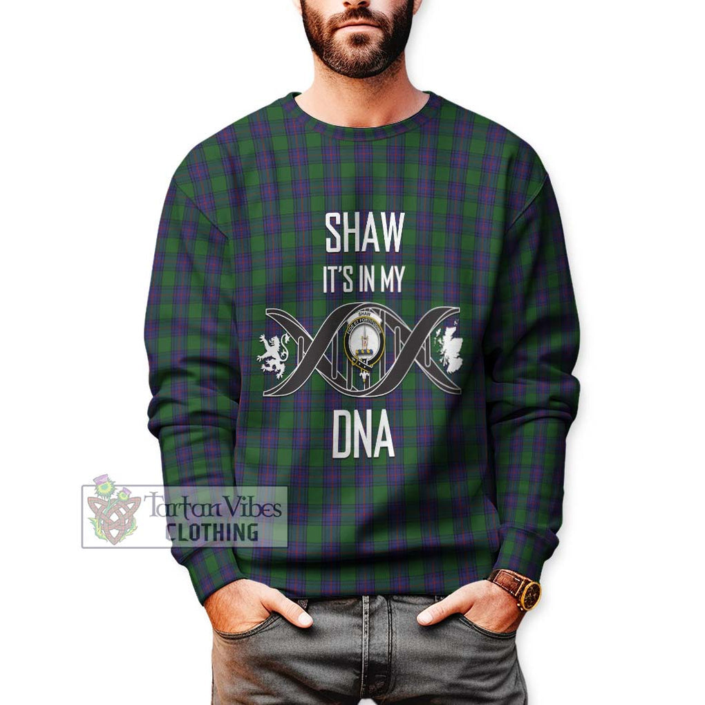 Shaw Tartan Sweatshirt with Family Crest DNA In Me Style Unisex - Tartanvibesclothing Shop