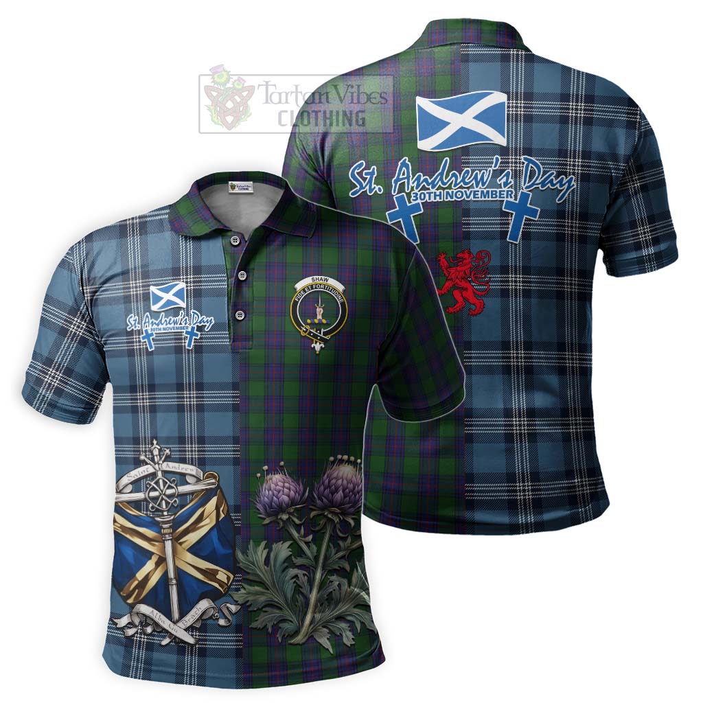 Tartan Vibes Clothing Shaw Tartan Polo Shirt Happy St. Andrew's Day Half Tartan Style